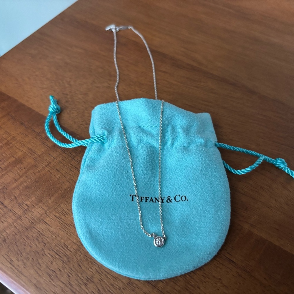 Tiffany & Co. Silver Necklace with Diamond Pendant